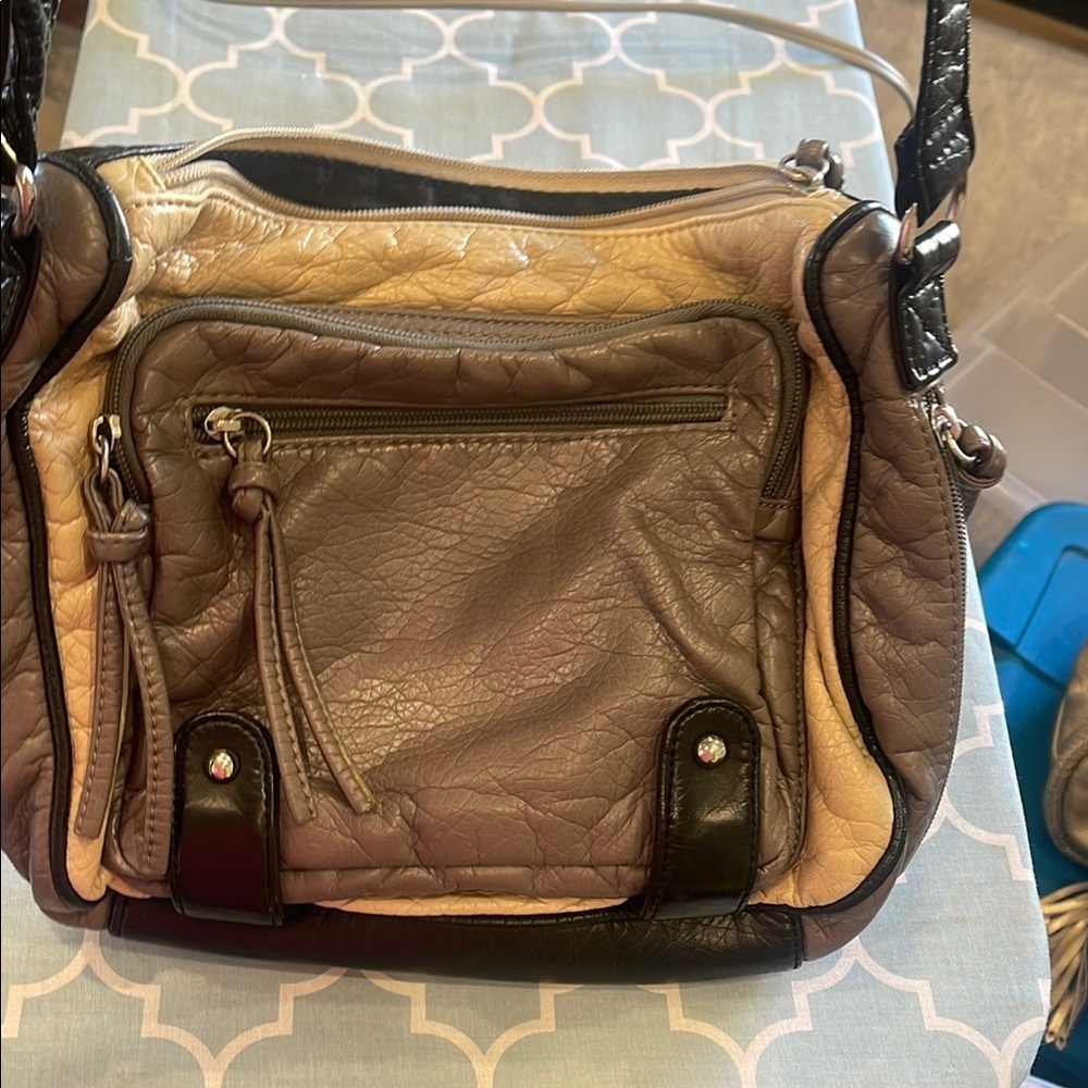 Bueno Cream and Brown Crossbody Bag with Stylish Design and Adjustable Strap - Picture 3 of 4